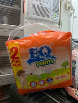 EQ Pants Baby Diapers XL 24+2 (26 pcs) – 12–16 kg, Pull‑Up Pants